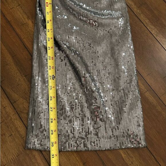 A New Day Women's Relaxed Leg High Rise Silver Sequin Trouser Pants Size 12 NEW - Picture 9 of 13